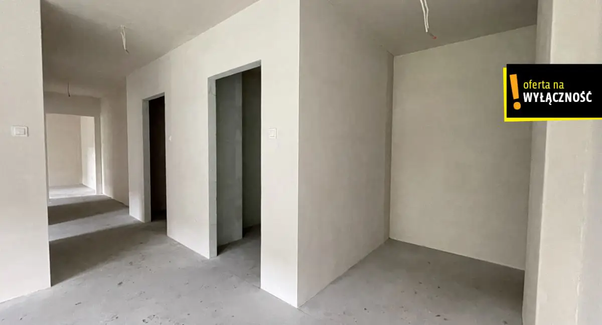 4 pokoje w stanie deweloperskim, ogródek 82,38 m²