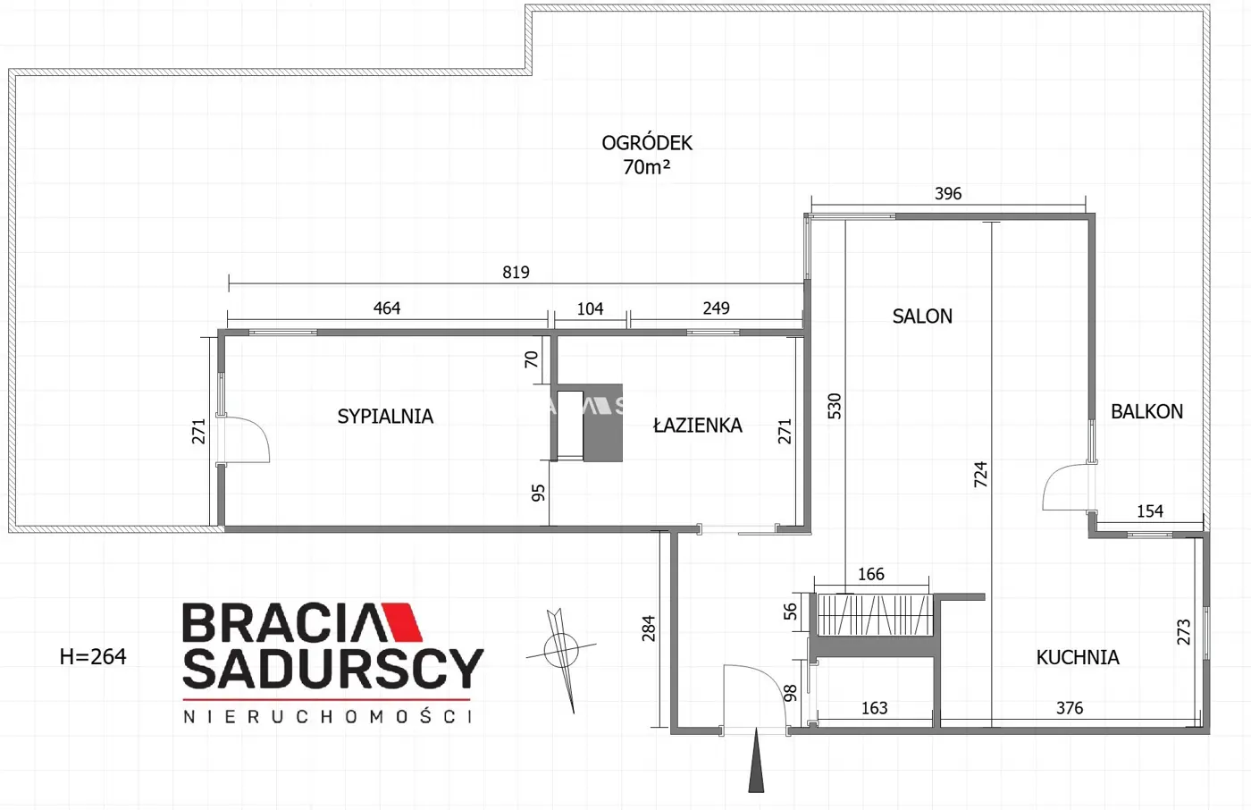 2 pok ul. Bobrzyńskiego z ogródkiem