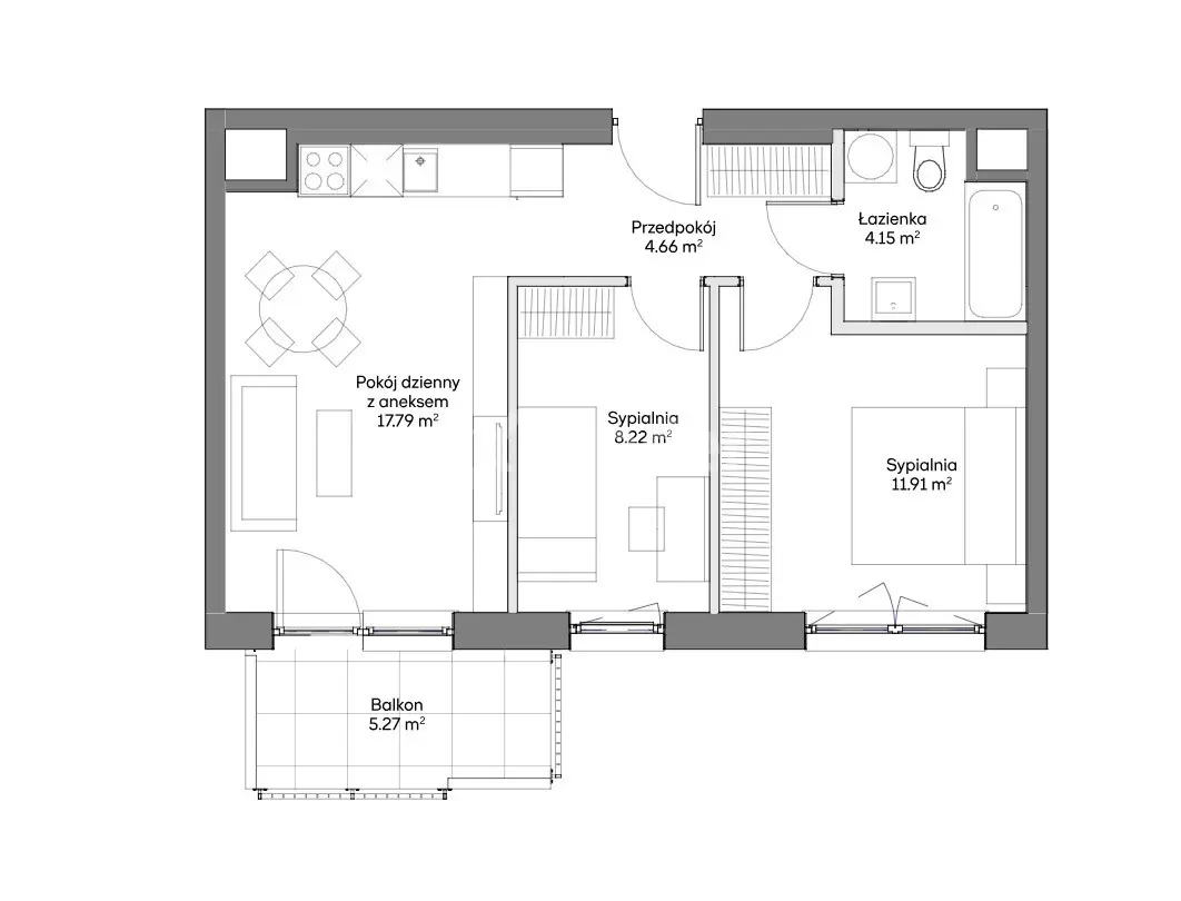 Doskonała cena - 3 pokoje i balkon