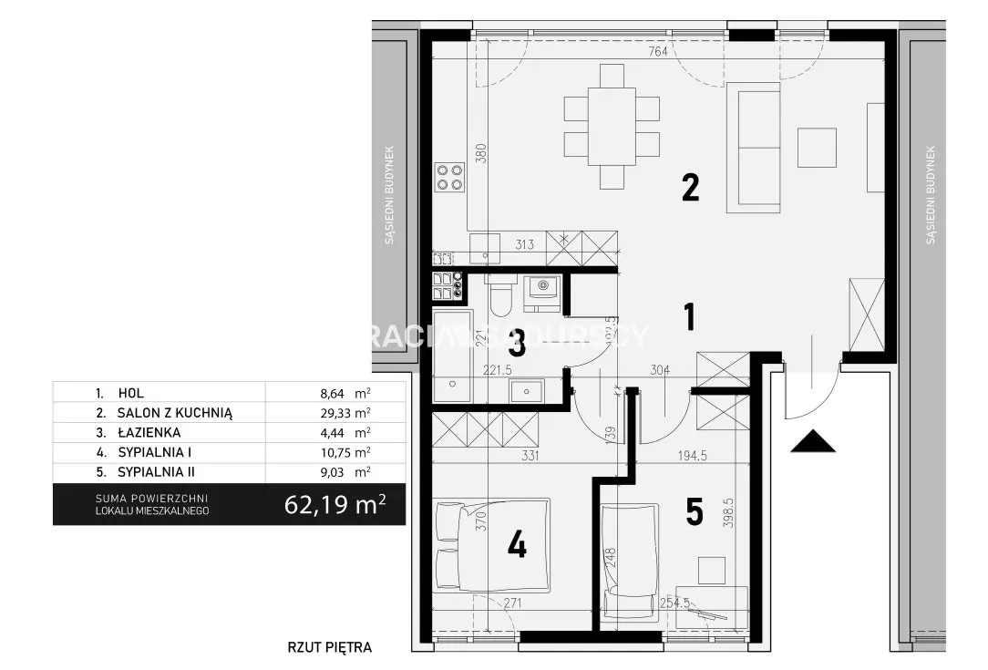 Mieszkanie 3-pokojowe z możliwością wydzielenia 4