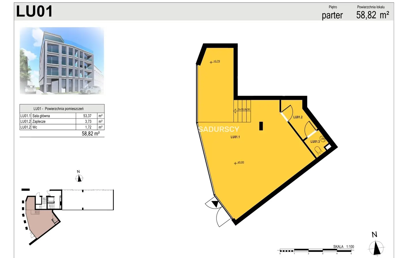 Lokal użytkowy na sprzedaż, 58,82m2, Kraków, Rolna