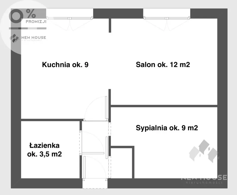 35 m2, Barczewo, widok na zieleń, 2 pokoje, 3p.