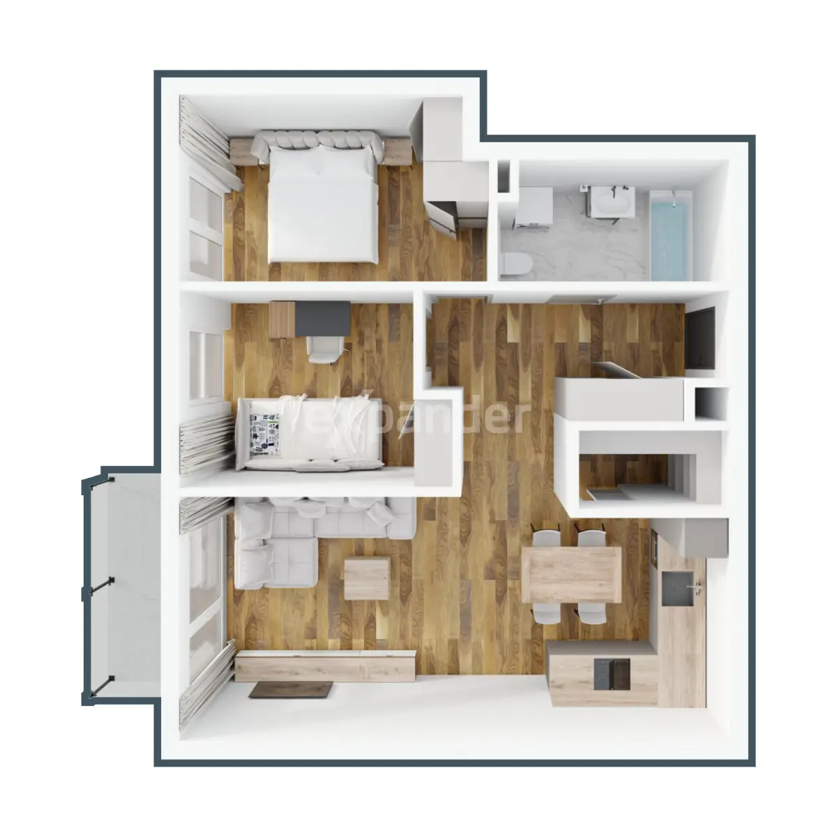 Mieszkanie na sprzedaż, 3 pokoje, 57,66m2, Bielsko-Biała, Suska