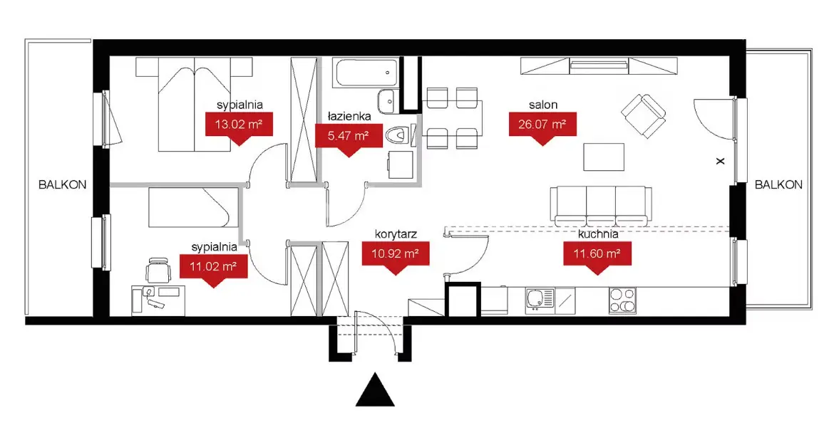 Mieszkanie na sprzedaż, 3 pokoje, 77,88m2, Wrocław, Góralska